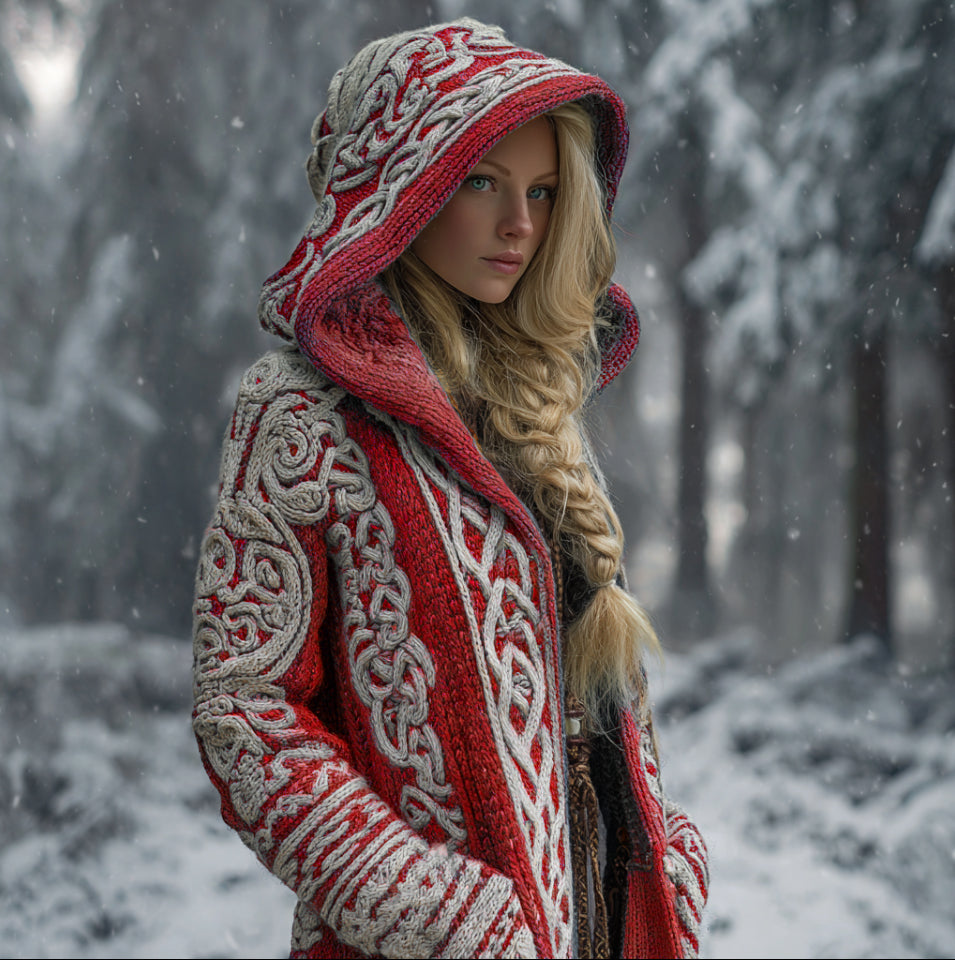 Viking Style Women's Thick Sweater Coat elevenforest