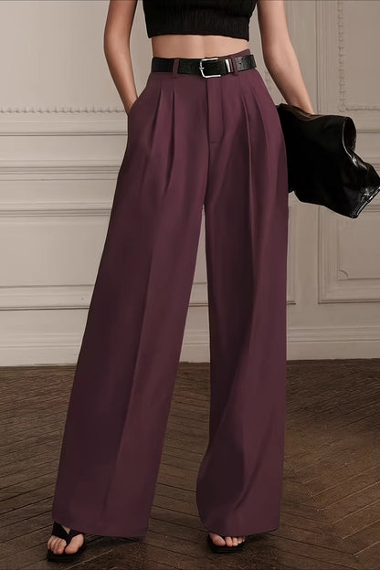 High Waist Pleated Wide Pants