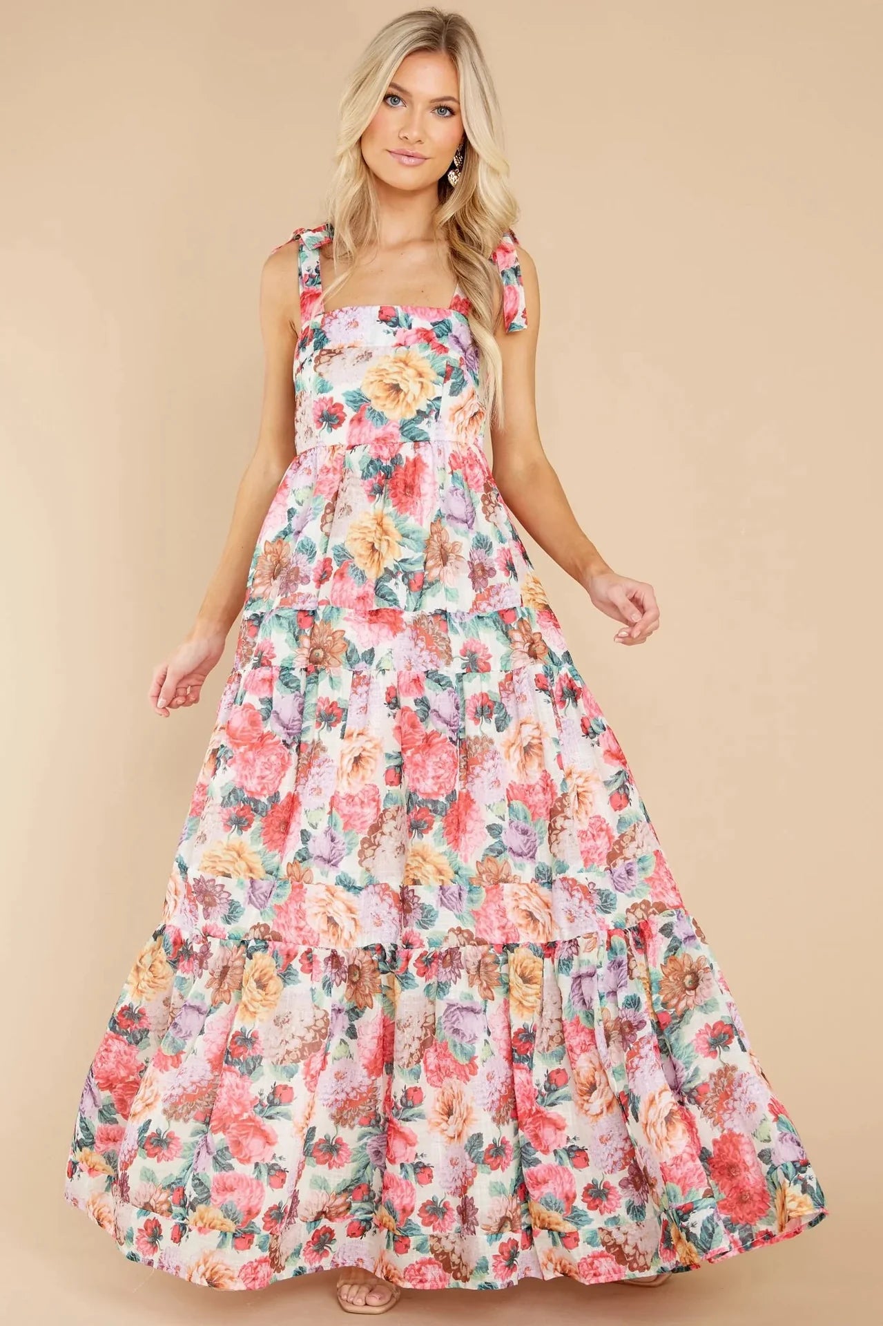 Delilah Square Neck Wide Strap Maxi Dress