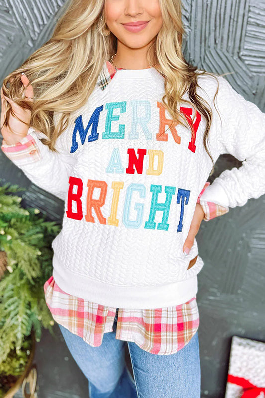 Christmas Letter Print Loose Long-sleeved Sweatshirt
