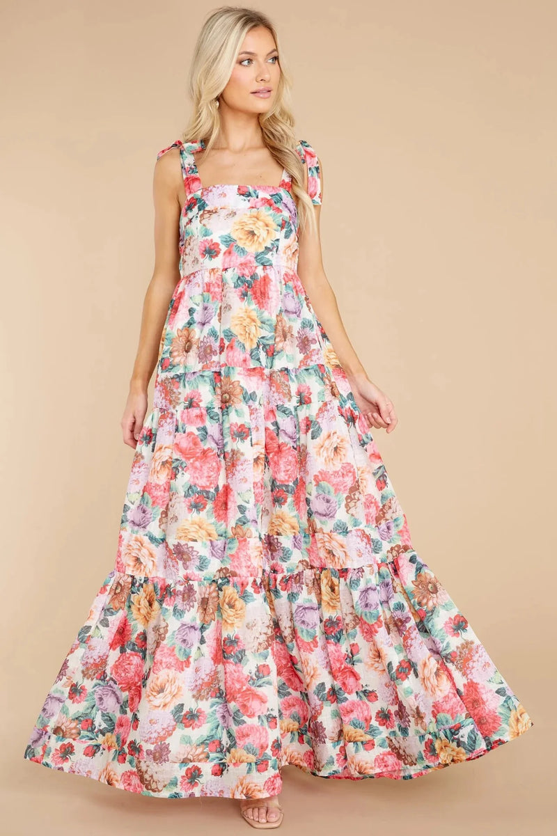 Delilah Square Neck Wide Strap Maxi Dress