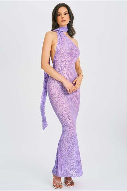 Mesh Halter Backless High Waist Bodycon Maxi Dress