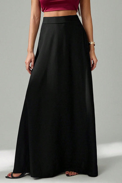 Black Ins Style Umbrella Maxi Skirt