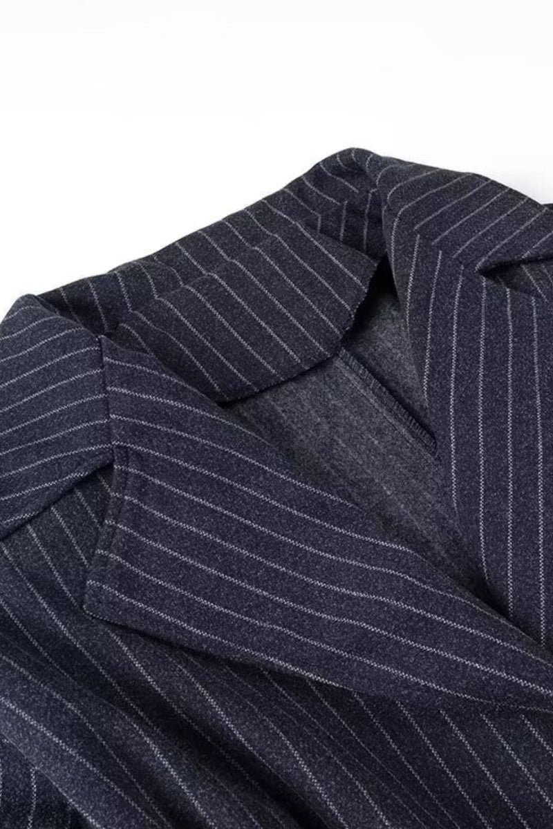 French English Style Scarf Belted Overcoat