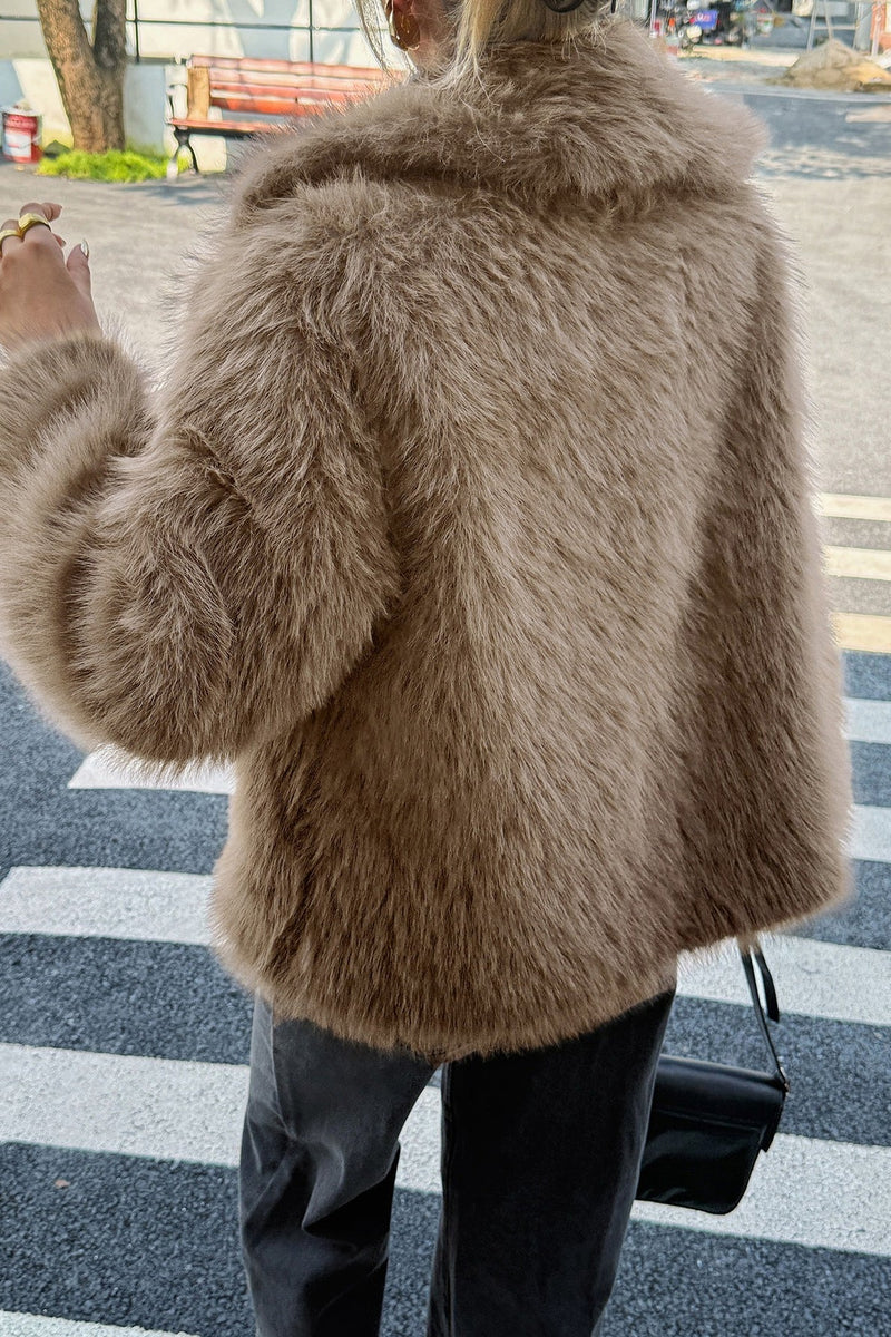 Soft Plush Long Sleeve Coat
