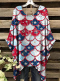 Women's Independence Day Abstract Print Casual Top