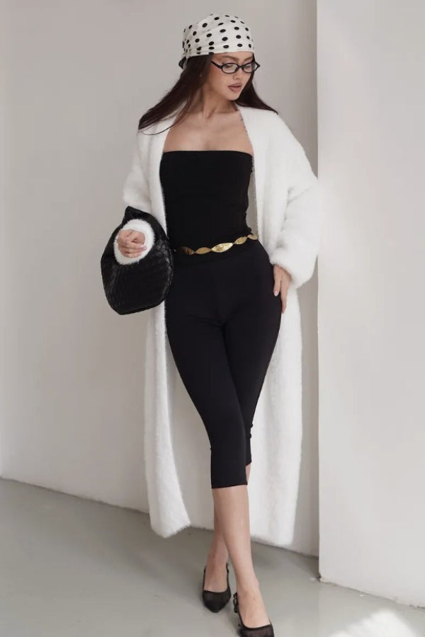Long Faux Shearling Color Overcoat