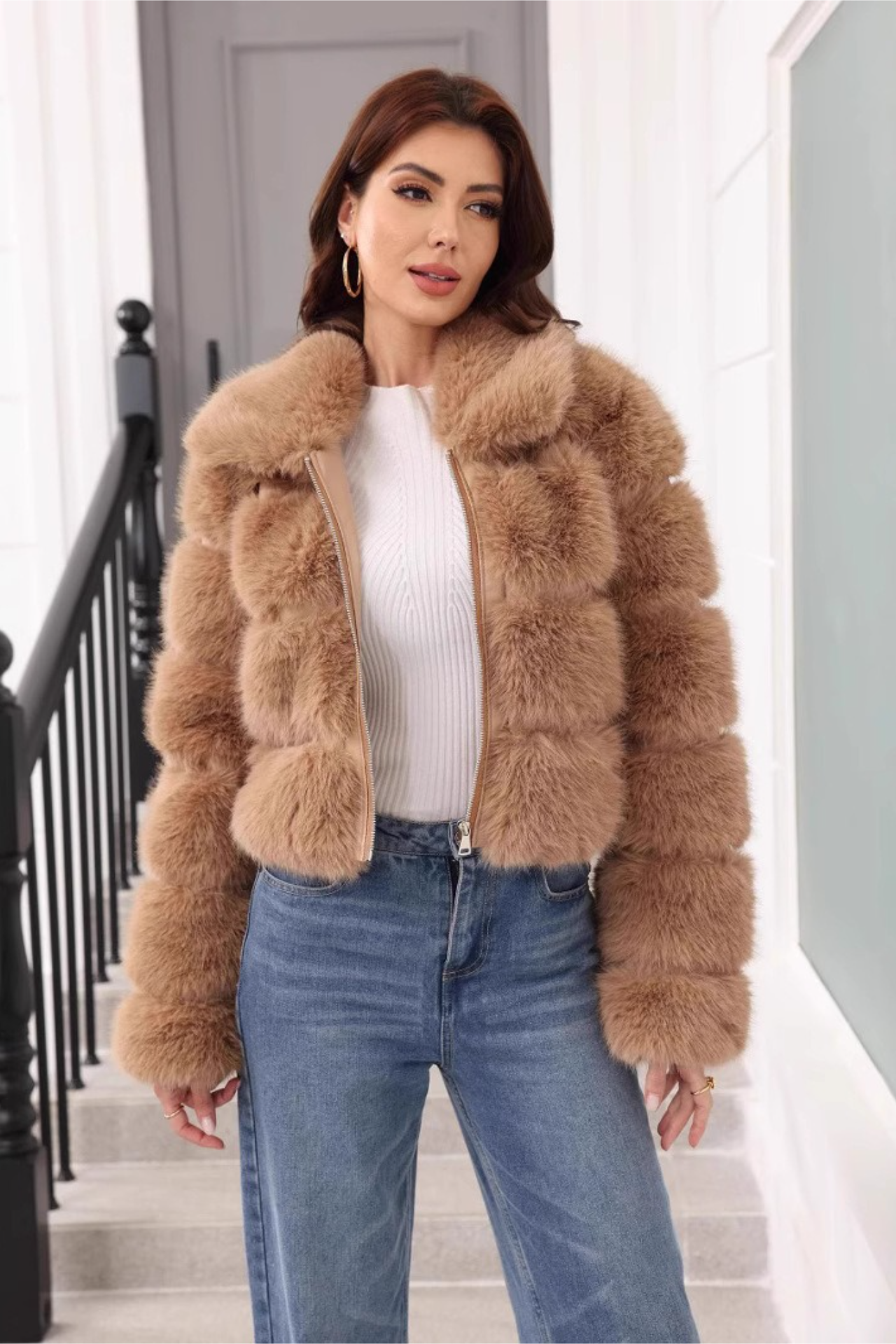 Short Faux Fur Classic Coat