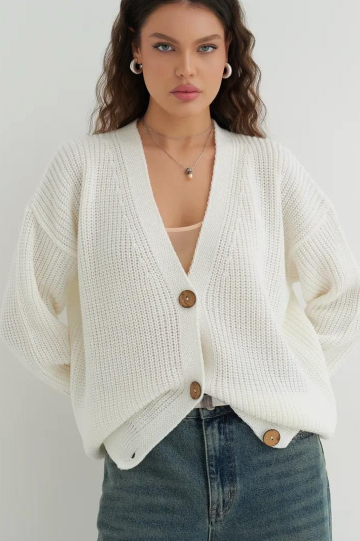 Relaxed Fit Color Cardigan