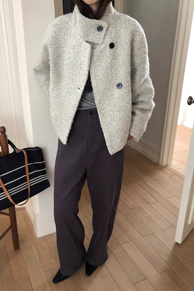 Wool Sweet Loose Snap Coat