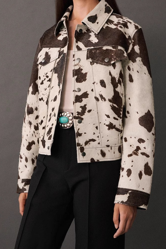 Asymmetrical Print Short Coat