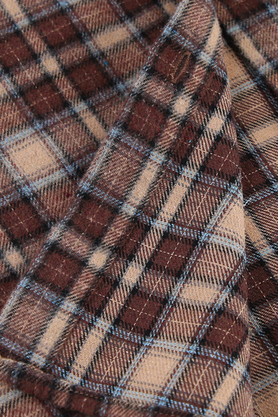 Plaid Longline Loose Fit Blouse