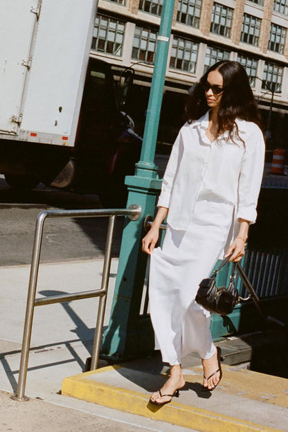 Loose Fit Cotton Collar Button-down Blouse