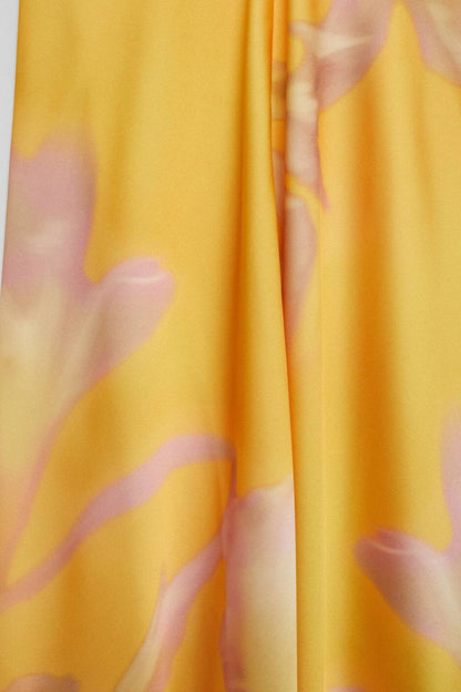 Sarah Printed Halter Satin Maxi Dress