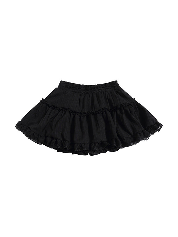 Color Y2k French Ballet Style Puff Cake Mini Skirts
