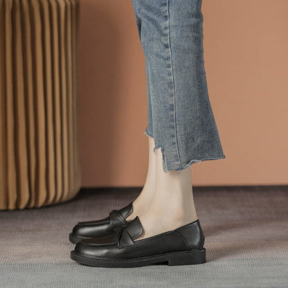 Autumn Soft Leather Flat Loafers