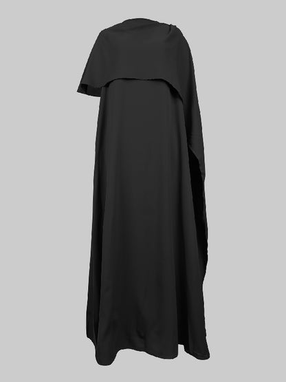 Loose Asymmetric Color Maxi Dresses