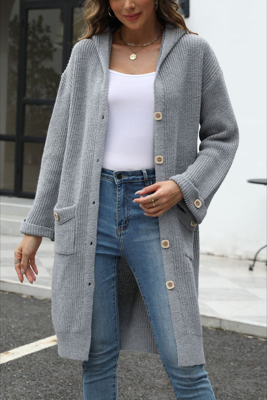 V-neck Loose Fit Color Knit Cardigan