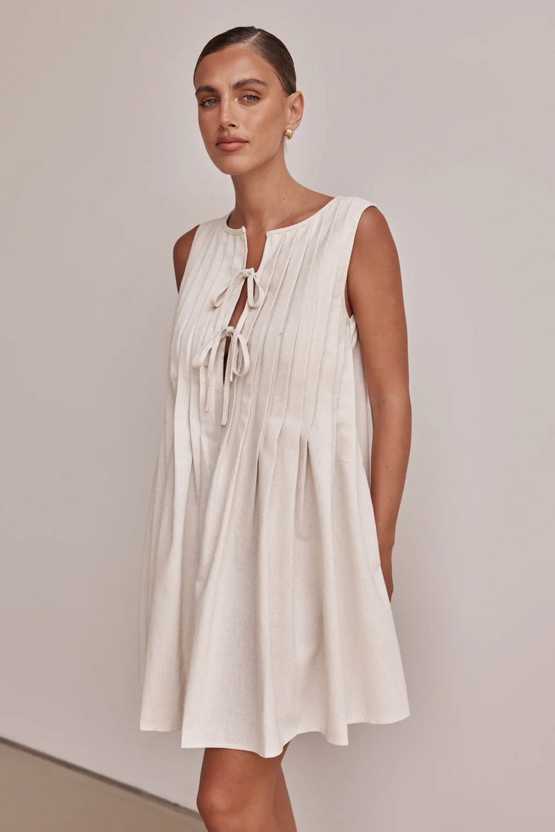 V-neck Tie-strap Sleeveless Mini Dress