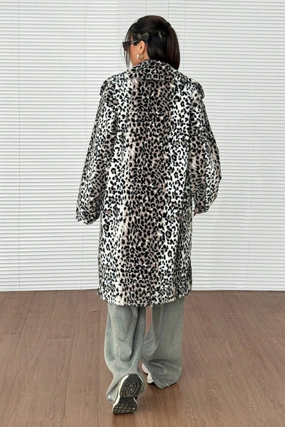 Plush Faux Fur Mid-length Overcoat