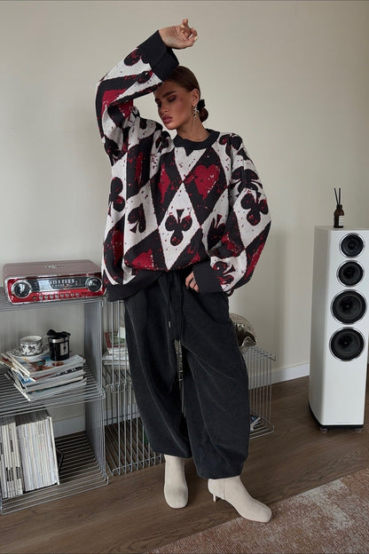 Plaid Gothic Y2k Edgy Knit Sweater