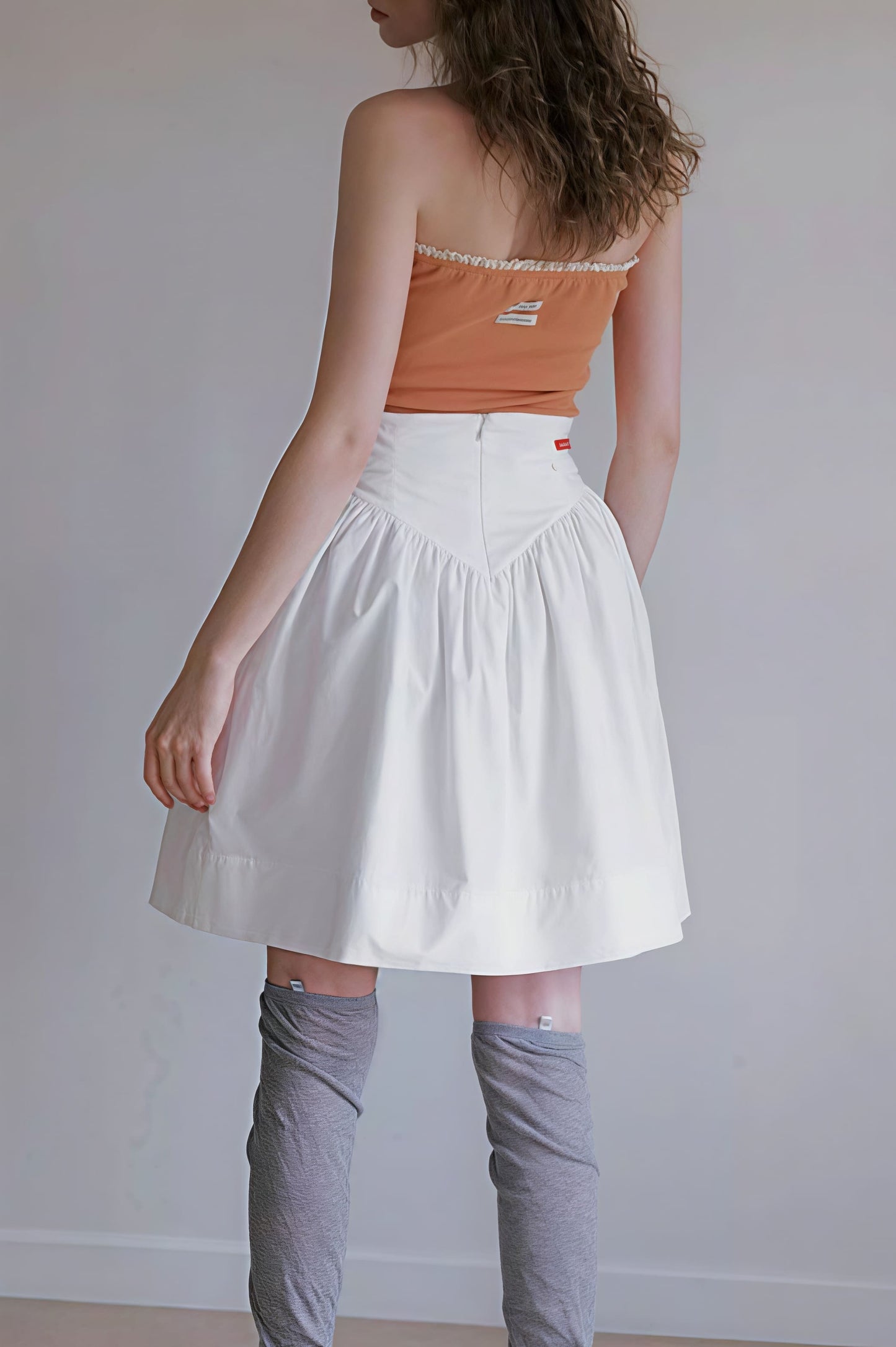 High Waist Pleated Waistband Tulip Youthful Mini Skirt
