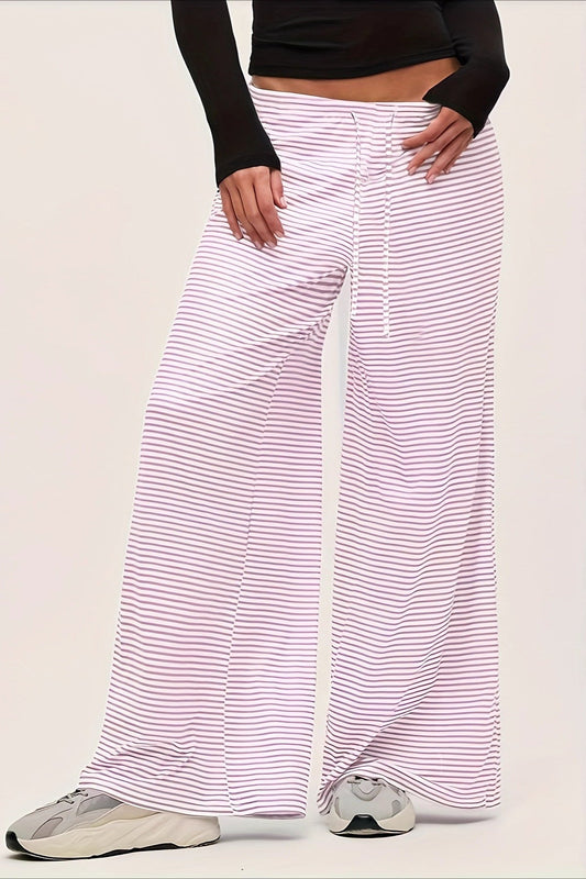 Color Block Stripe Relaxed Straight Pants