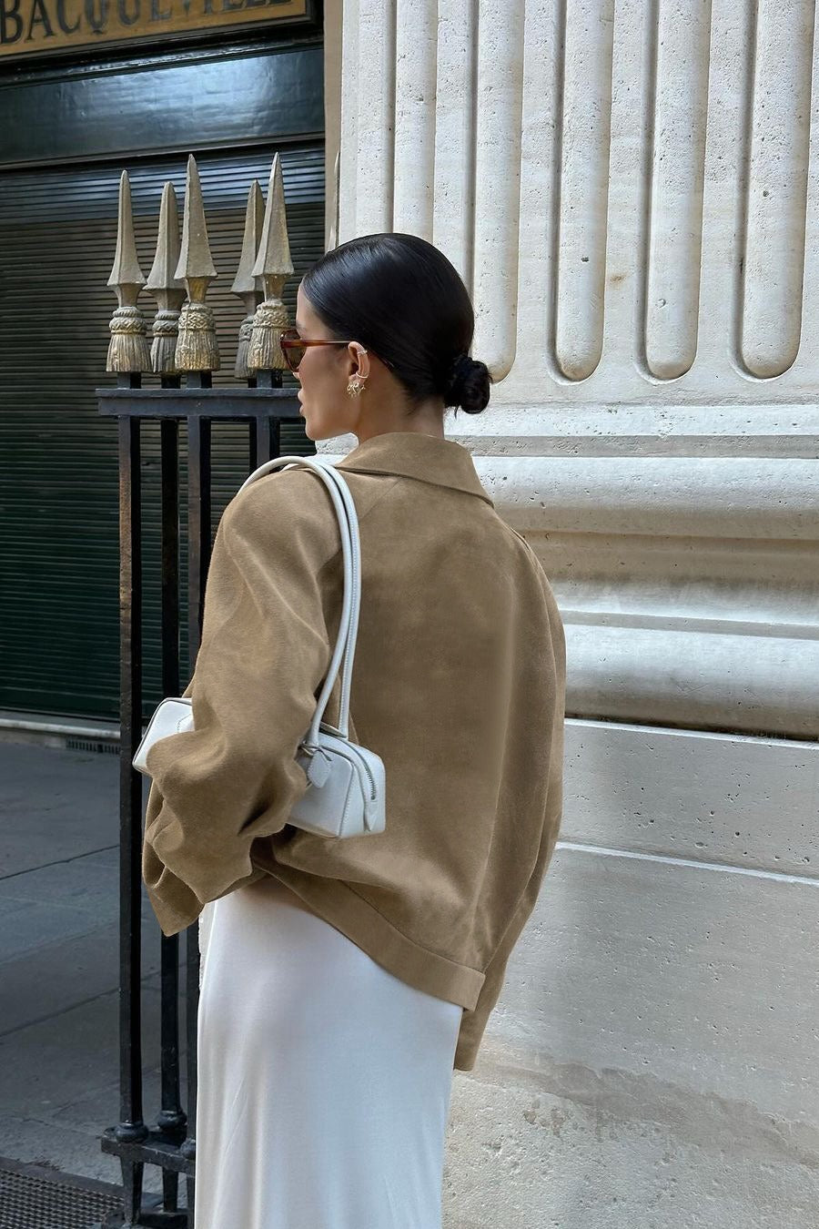 Suede Lad-style Notch-collar Coat