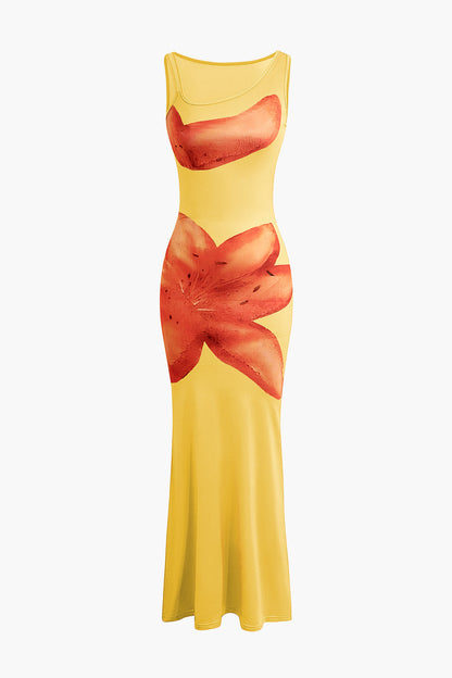 Lily Print Perspective Tank Maxi Dress
