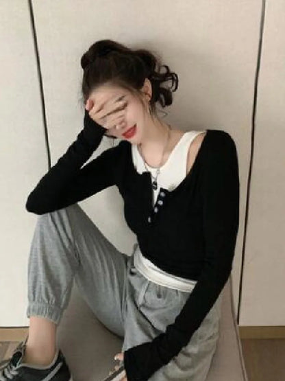 Woman Tshirts Autumn Winter Coat ’s Long-sleeved T-shirt Tops Mujer Camisetas