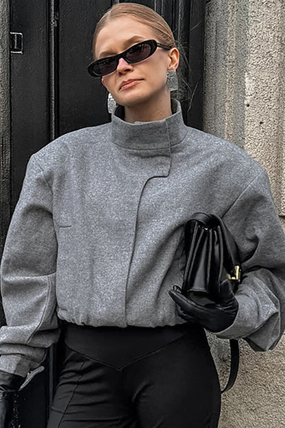 Grey Wool Short Coat