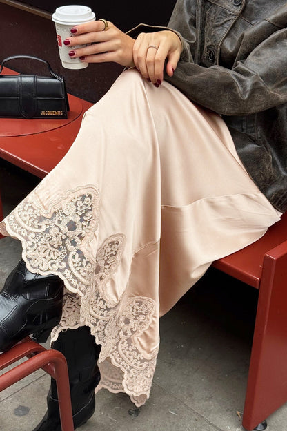 Lace Trim a Line Skirt