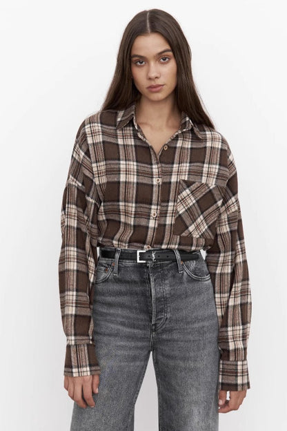 Plaid Relaxed Fit Blouse