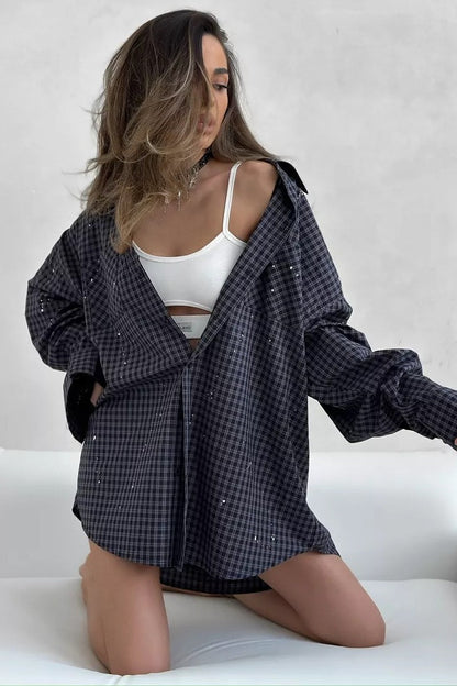 Oversized Short Sleeve Blouse