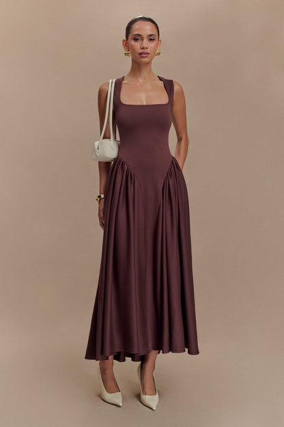 Sharissa — Midi Dress With Sculpted Straps and Comfortable Fit