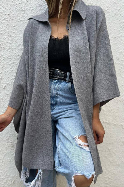 Color Cardigan Loose Single Button Windbreaker Jacket