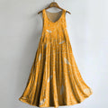 Women's Botanical Embellished Pattern Art Print Round Neck Sleeveless