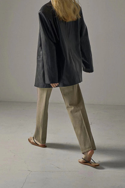 Oversized Pu Blazer Coat