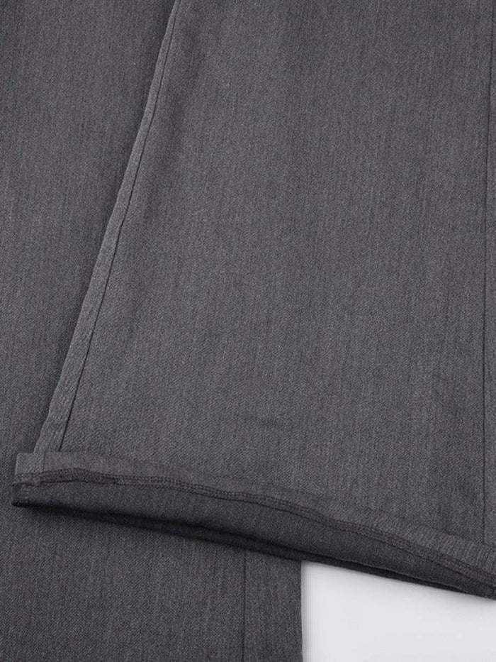 Gray Versatile Low Rise Tailored Pants
