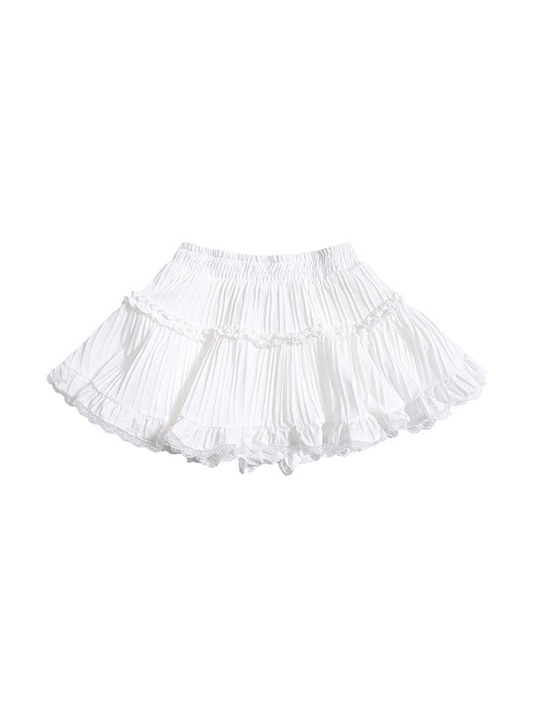 Color Y2k French Ballet Style Puff Cake Mini Skirts