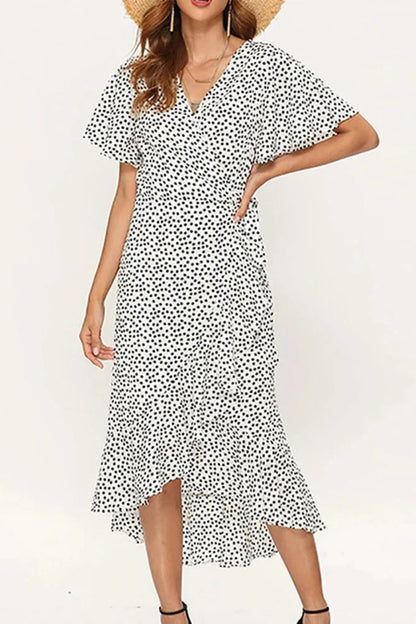 Chiffon Ruffle Split Maxi Dress