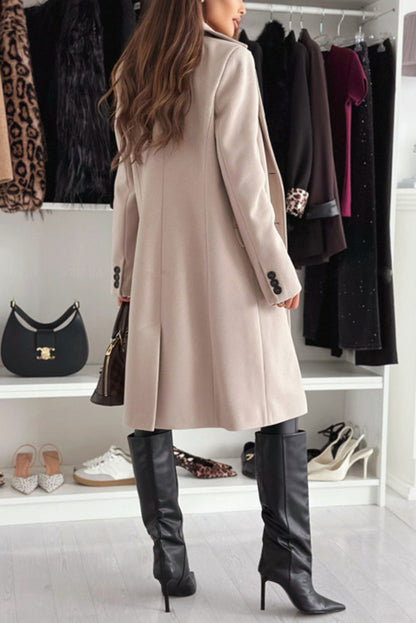 Fashionable Lapel Long Sleeve Single Breasted Loose Coat