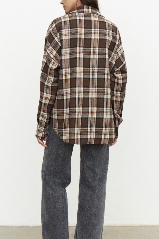 Plaid Relaxed Fit Blouse