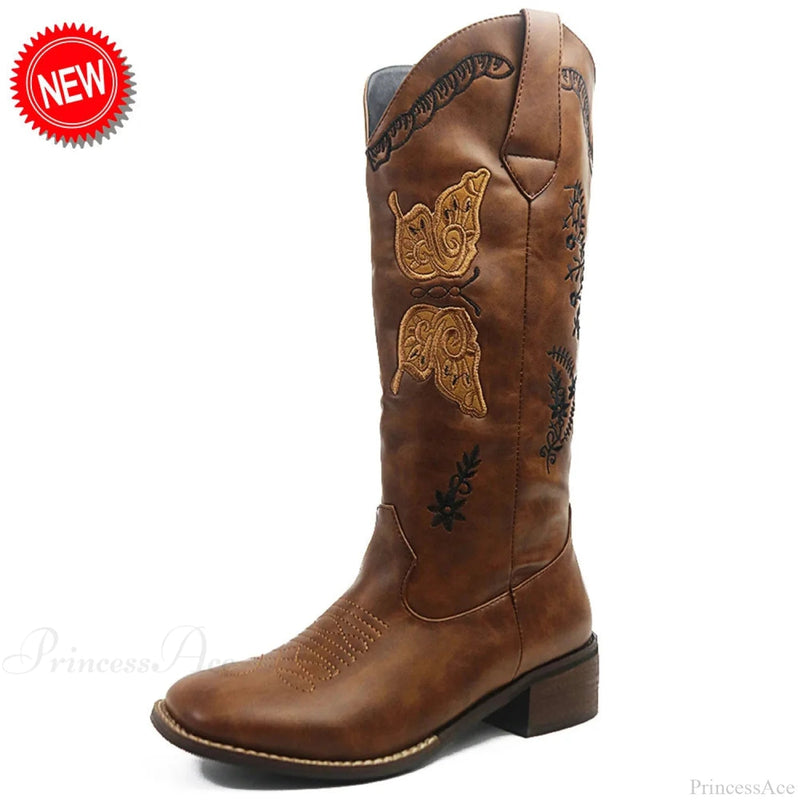 Affection Heart Mid-calf Chunky Heel Rebel Western Boot