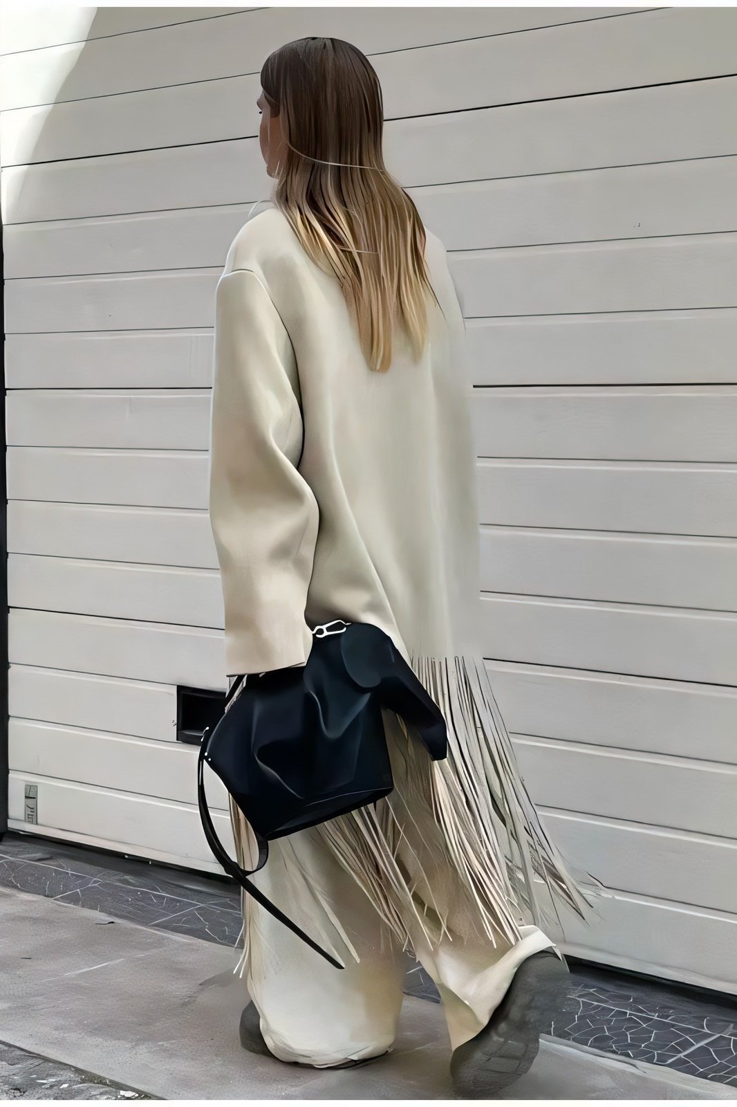 Anne Tassel Lapel Fleece Overcoat