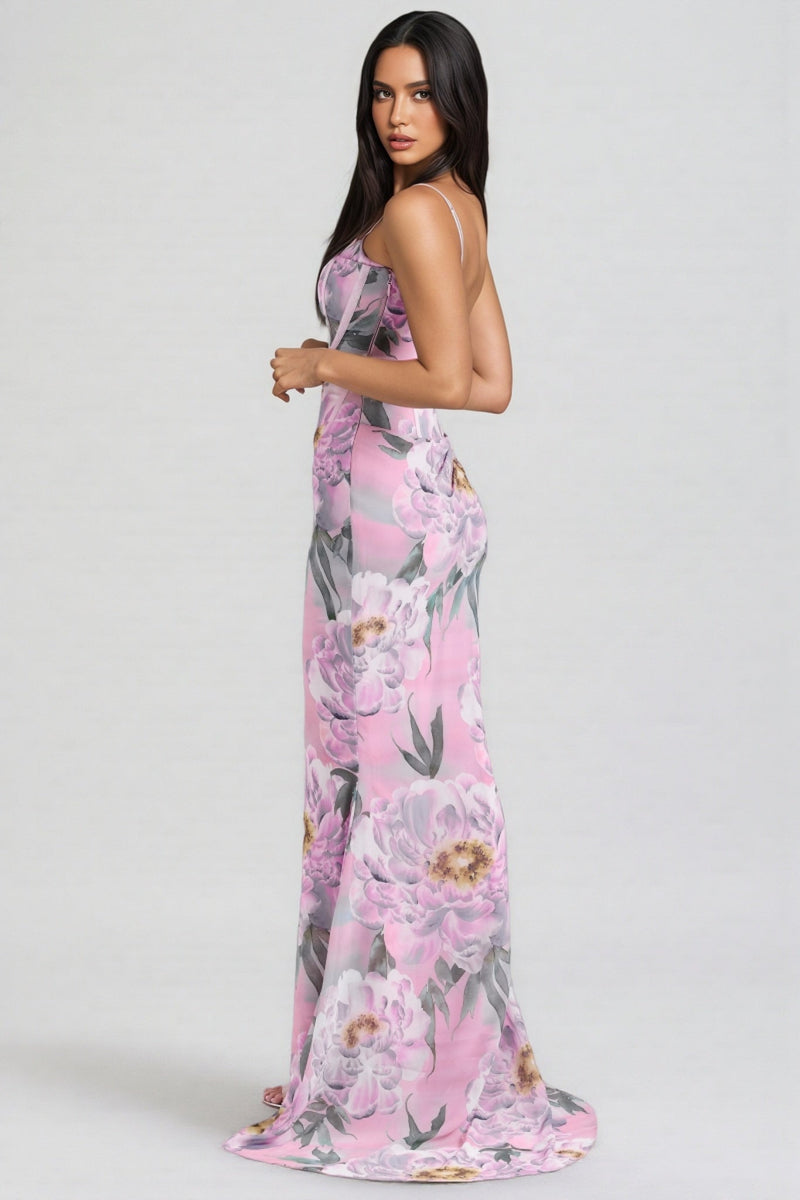 Noely Pink Corset Maxi Dress