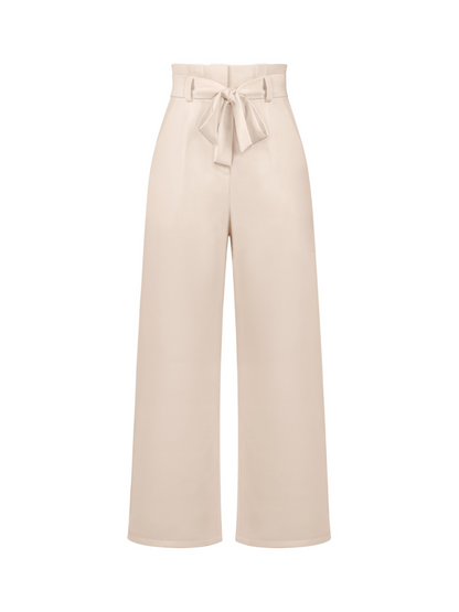 Iconic High Rise Pocketed Trouser Pants - Apricot