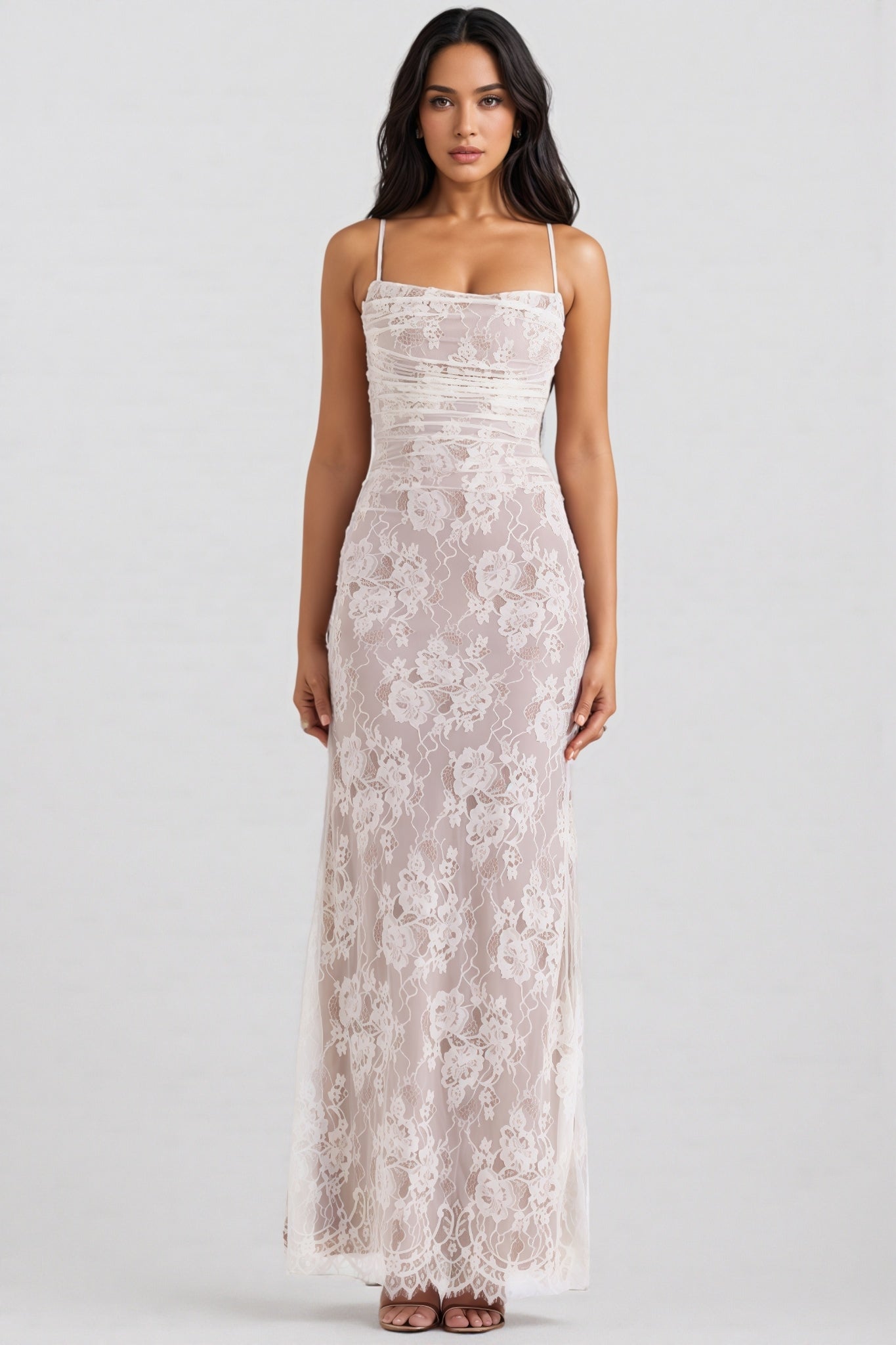 Yoshi Cream Lace Maxi Dress