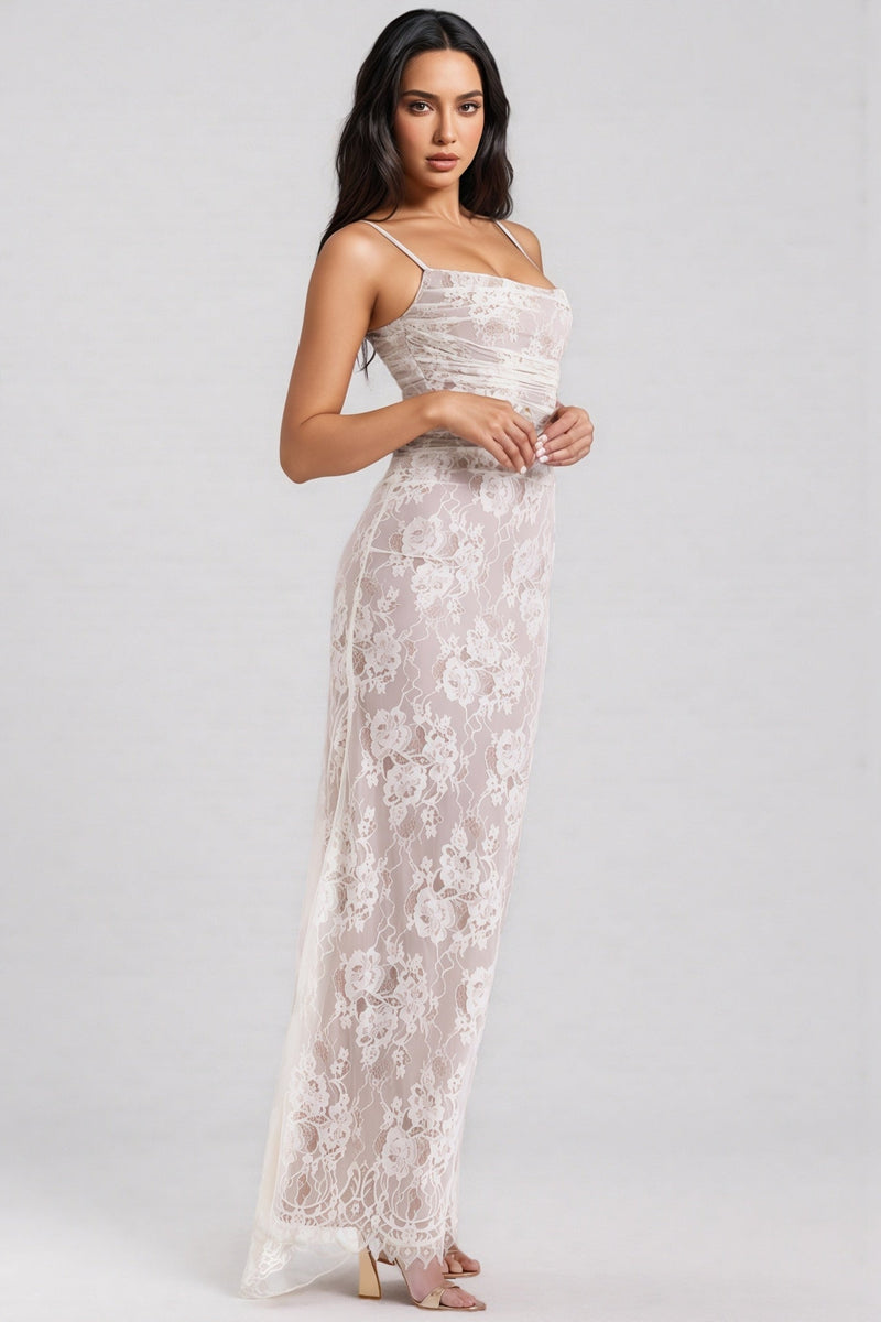 Yoshi Cream Lace Maxi Dress