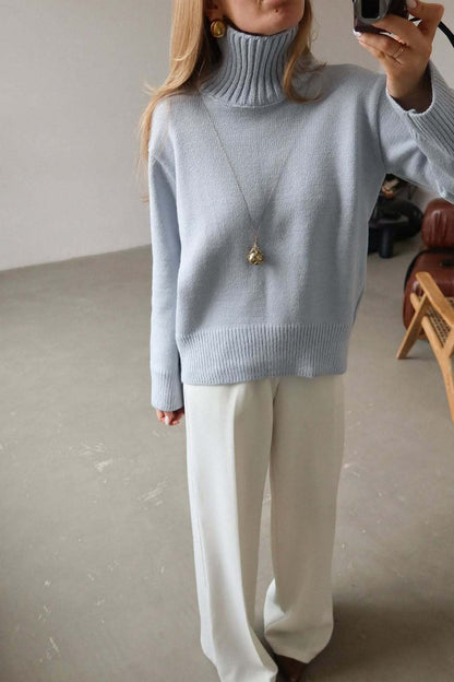 Oversized Color Turtleneck Sweater